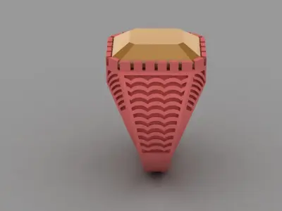 Beautiful emerald  cut  gents ring jewelry 3D print model