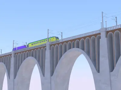 Viaduct with Siemens Vectrain 3D model