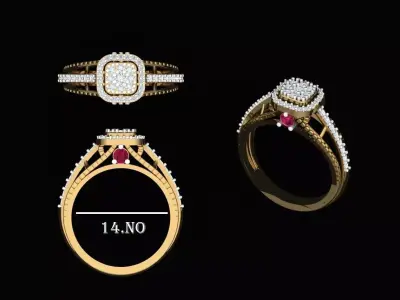ladies  diamond ring Free 3D print model