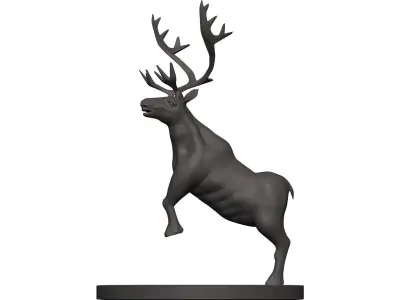 Caribou deer statue 3D model