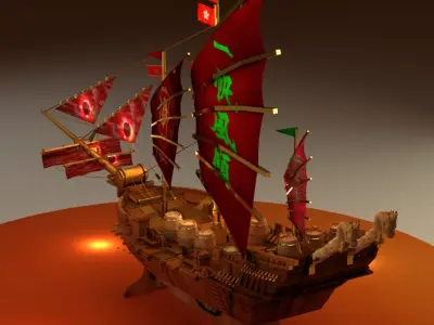 Chinese dragon ship 3D model