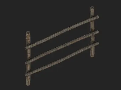 Modular Fence Pack 1 Low-poly 3D model