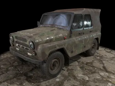 UAZ 469 Low-poly 3D model