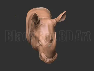 3d model Wall Rhino Head decoration statue 3D print model