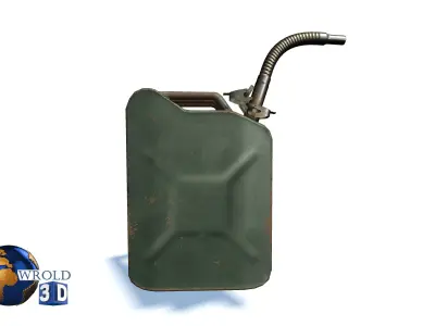 Jerrycan Lowpoly PBR 3d Model gas can Low-poly 3D model