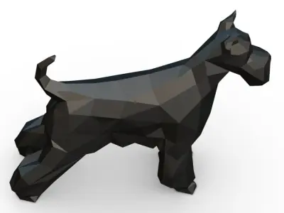 Schnauzer dog  low poly 3D print model