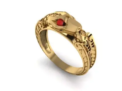 SNAKE RING 3D print model 10