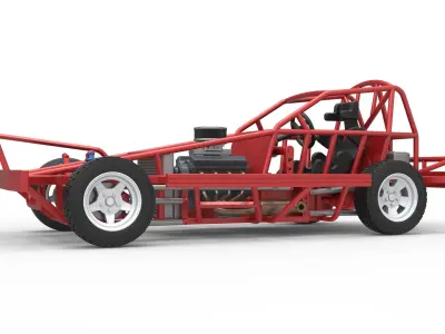 BriSCA Formula 1 Stock Car Base for Dirt Scale 1 to 25 3D print model