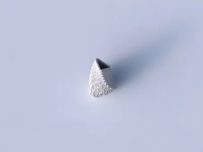 Vase twist puffy tipped triangle with wavy grid piramides 3D print model