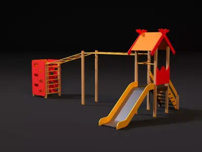 Childrens game complex with a ladder 3D model