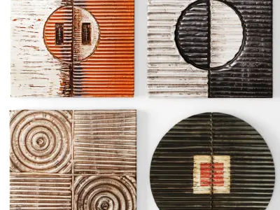 Collection Wood Wall Sculpture 3D model