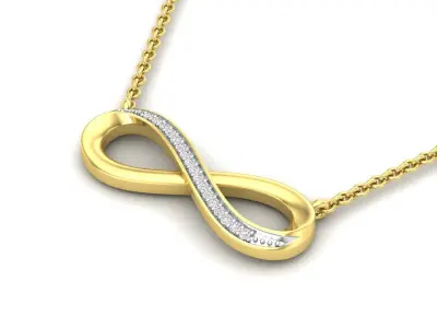 AV 528 Diamond Ladies Infinity Shape Pendant  3D print model