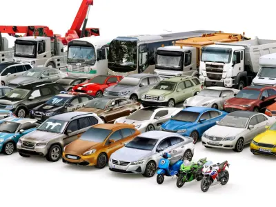 Low Poly City Generic Vehicles v01 Low-poly 3D model