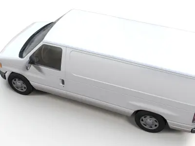 90s industrial van Low-poly 3D model