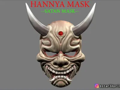 Hannya Mask -Satan Mask - Demon Mask for cosplay 3D print model