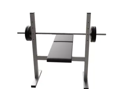 Bench press rack Low-poly 3D model