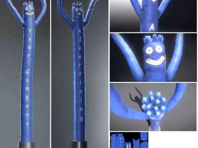 Skydancer with Animation Low-poly 3D model