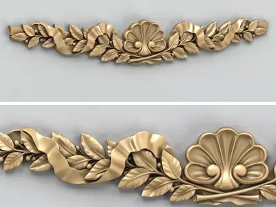 Carved decor horizontal 021 3D model