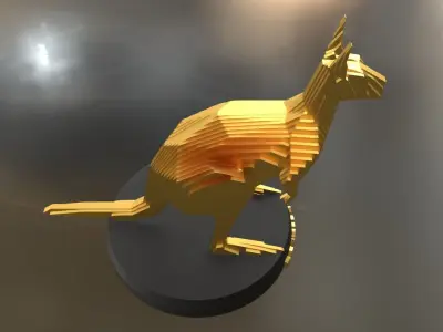Parametric Kangaroo Low-poly 3D model