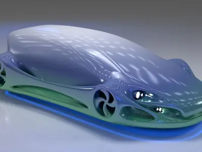 Futuristic Car HD 09 3D model
