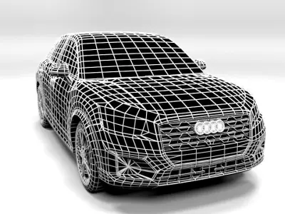 AUDI Q2 2017 LOWPOLY Low-poly 3D model