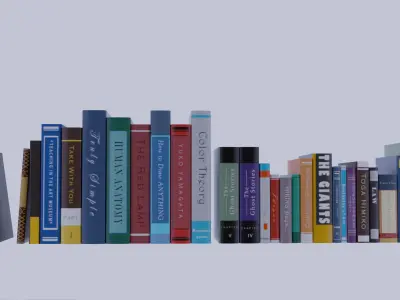 Books for interior decoration Free low-poly 3D model