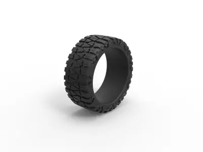Mud low profile tire Scale 1 to 10 3D print model