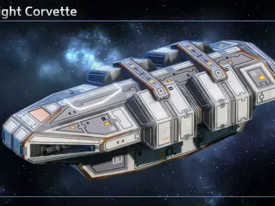 Spaceship Corvettes Low-poly 3D model
