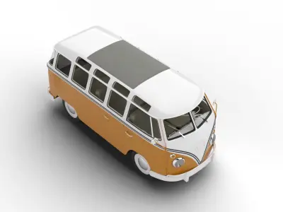 Volkswagen T1 Samba Bus 1950 3d model 3D model