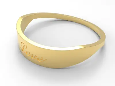 Love Ring Female Gold 3D print model
