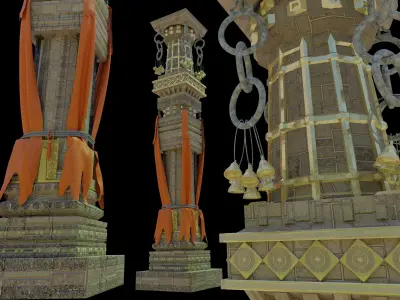 Indian style Piller 3D model