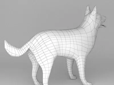 German Shepherd Low-poly 3D model