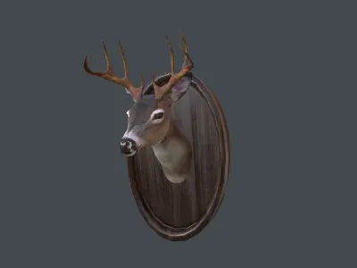 Deer Head Taxidermy Low-poly 3D model