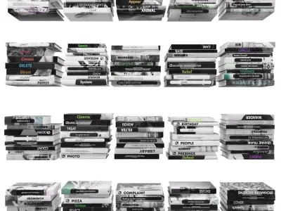 Books 150 pieces 2-5-1 Low-poly 3D model