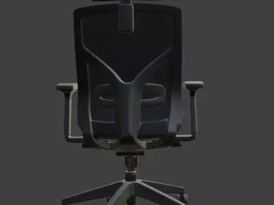 Modern Black Leather Executive Office Chair High Detail 3D Model 3D model