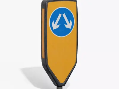 Traffic Bollard Island B Low-poly 3D model