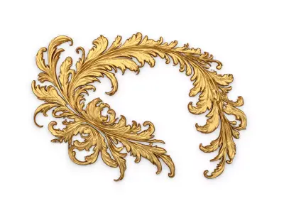 feather decor set wall mural 08 3D model