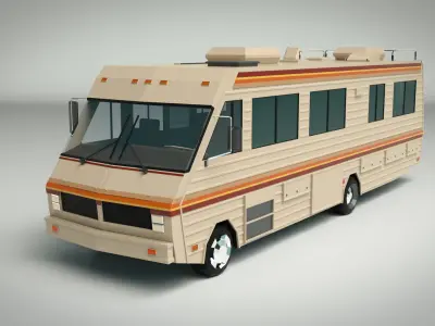 Low Poly Motorhome 02 Low-poly 3D model