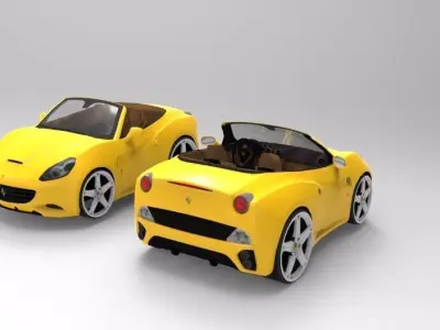 ferrari California cartoon car  Low-poly 3D model