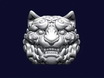 Tiger Head Ornamental 3D print model