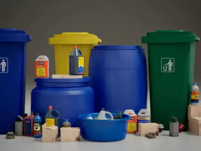 stylized Garbage Low-poly 3D model