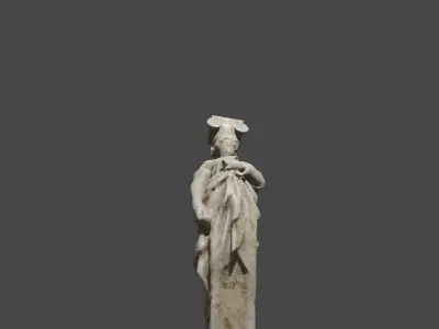 Decorative Statue Pillar 3D model Low-poly 3D model
