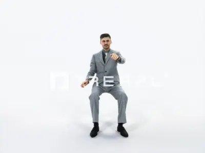 Posture 20A Driver Driving Sitting Elegant Business Man Low-poly 3D model