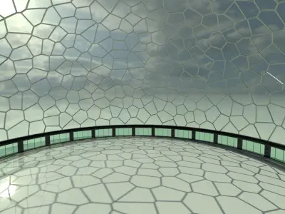 Voronoi building exterior structure and base 3D model