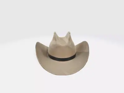 A beige cowboy hat  3D model