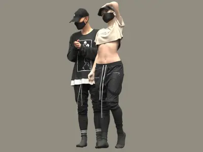 Male and Female Outfits 3D model