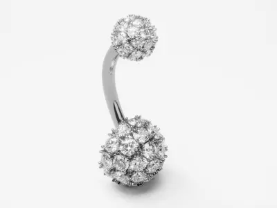 Diamond Navel Piercing 3D print model