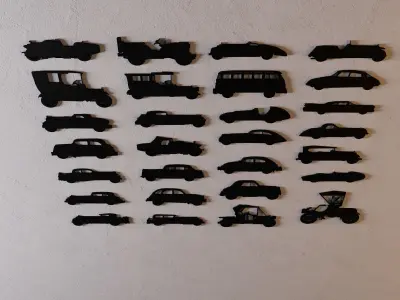 Old Car Silhouettes Collection 3D model
