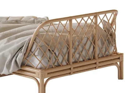  Katsuki Rattan Bed 3D model