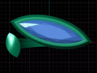 Minimal Elegant Marquise Diamond Ring  Yellow Gold  3D print model